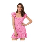 Bloemen Mini Jurk Kodie Stijl Loveshackfancy , Pink , Dames