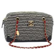 Pre-owned Cotton shoulder-bags Chanel Vintage , White , Dames