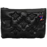 Pre-owned Leather clutches Louis Vuitton Vintage , Black , Dames