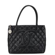 Pre-owned Leather handbags Chanel Vintage , Black , Dames