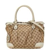 Pre-owned Canvas handbags Gucci Vintage , White , Dames