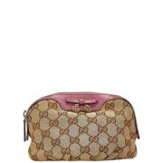 Pre-owned Canvas pouches Gucci Vintage , Beige , Dames