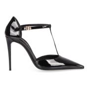 Puntige Neus Leren Pumps met Stiletto Hakken Dolce & Gabbana , Black ,...