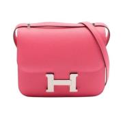 Pre-owned Leather shoulder-bags Hermès Vintage , Pink , Dames