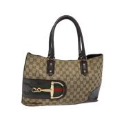 Pre-owned Canvas gucci-bags Gucci Vintage , Beige , Dames