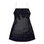 Zwarte Mini Jurk met Kettingbandjes Diesel , Black , Dames