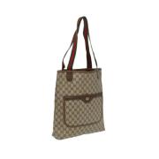 Pre-owned Leather totes Gucci Vintage , Beige , Dames