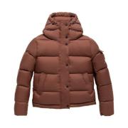 Korte Nylon Pufferjas met capuchon RefrigiWear , Brown , Dames