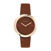 Analoge Stalen Leren Armbandhorloge Furla , Brown , Dames