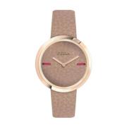 Analoge Leren Band Horloge Quartz Mechanisme Furla , Brown , Dames