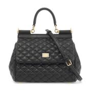 Gewatteerde Sicily Handtas met Luipaardprint Dolce & Gabbana , Black ,...