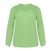 Lenteboeket Lange Mouw Blouse Kaffe Curve , Green , Dames