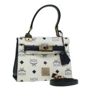 Pre-owned Leather handbags MCM Pre-owned , White , Dames