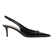 Vlogo Slingback Flats Valentino Garavani , Black , Dames