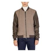 Geruite Wol Zip Jas Bruin Gianni Lupo , Brown , Dames