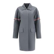 Waterdichte wollen jas met RWB-strepen Thom Browne , Gray , Dames