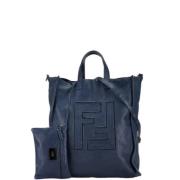 Pre-owned Leather handbags Fendi Vintage , Blue , Dames