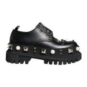 Zwarte leren Derby-formele schoenen Dolce & Gabbana , Black , Dames