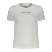 Short Sleeve Cotton Logo Print T-shirt Guess , White , Dames