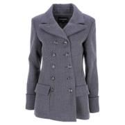 Pre-owned Wool outerwear Chanel Vintage , Black , Dames