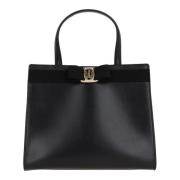 Zwarte leren tas met gouden hardware Salvatore Ferragamo , Black , Dam...