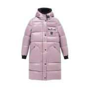 Lange Nylon Donsjas met Teddy-gevoerde Capuchon RefrigiWear , Pink , D...