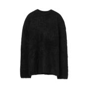 Zwarte Alpaca Gebreide Trui Séfr , Black , Heren