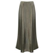 Metallic Fluid Midi Rok Max Mara , Green , Dames