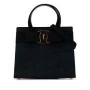 Pre-owned Suede handbags Salvatore Ferragamo Pre-owned , Blue , Dames