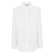 Witte Katoenen Overhemd Klassiek Lange Mouw Max Mara , White , Dames