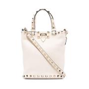 Studded Leren Schoudertas Valentino Garavani , White , Dames