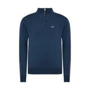 Half-Zip Geborduurde Trui La Martina , Blue , Heren