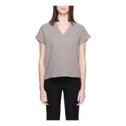 V-hals Katoenen Blouse - Grijs Jacqueline de Yong , Gray , Dames