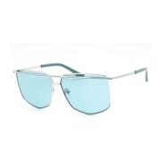 Stijlvolle blauwe lens metalen zonnebril Guess , Gray , Dames