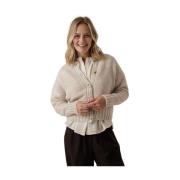 Chunky Gebreid Bomber Vest By-Bar , Beige , Dames