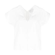 Beige V-hals Blouse Forte Forte , White , Dames