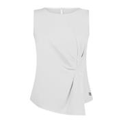 Witte Asymmetrische Gedrapeerde Top 19v69 Italia , White , Dames