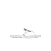 Zilveren Slippers Stijlvol en Comfortabel Tory Burch , Gray , Dames