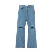 Hoge Taille Flare Jeans in Middenblauw Séfr , Blue , Heren