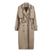 Geborduurde trenchcoat met voorste knopen Sea NY , Beige , Dames