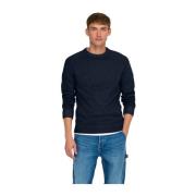 Heren Crew Neck Sweater Only & Sons , Blue , Heren