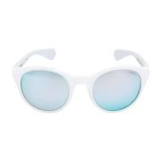 Witte rubberen zonnebril met grijs glas Polaroid , White , Unisex