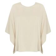 Satijnen Batwing Blouse Off-White D.Exterior , Brown , Dames