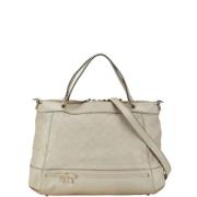 Pre-owned Leather handbags Gucci Vintage , White , Dames