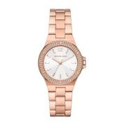 Rosegouden analoog horloge met strass Michael Kors , Pink , Dames