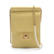 Pre-owned Leather chanel-bags Chanel Vintage , Yellow , Dames