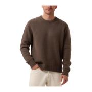 Groene Gebreide Crew Neck Trui Selected Homme , Brown , Heren