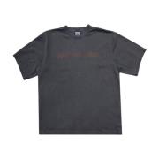 Zwart Gewassen T-Shirt Staggered Stijl Won Hundred , Gray , Heren