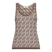 Stijlvolle T-shirts en Polos Fendi , Brown , Dames