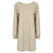 Korte Jersey Jurk Lange Mouwen Max Mara , Beige , Dames